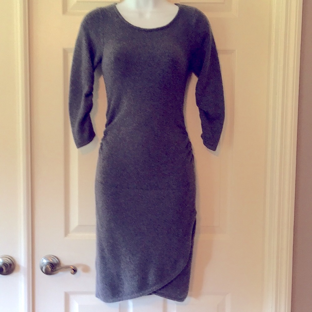 BCBG ruched fuzzy knit dress